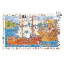A kirakott Djeco kalózos puzzle a szélén található kereső tárgyakkal