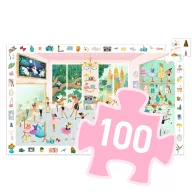 Djeco Balett iskola 100 darabos megfigyelő puzzle doboza tündéri balettos illusztrációval