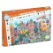 Djeco A város 200 darabos megfigyelő puzzle narancssárga doboza nyüzsgő városi illusztrációval