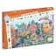 Djeco A város 200 darabos megfigyelő puzzle narancssárga doboza nyüzsgő városi illusztrációval