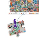 Közeli kép a Djeco megfigyelő puzzle egy darabjáról, amely bemutatja a böngésző játék működését