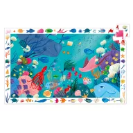 Djeco Aquatic 54 darabos tengeri megfigyelő puzzle doboza kék bálnával és polippal