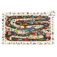Djeco Állati autóverseny 54 darabos megfigyelő puzzle sárga doboza