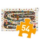 Djeco Állati autóverseny 54 darabos megfigyelő puzzle sárga doboza