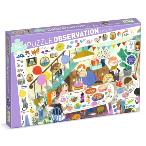 Djeco Megfigyeltető puzzle - Szülinapi parti, 54 db-os - Birthday Party