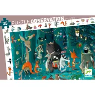 Djeco Zenekar 35 darabos megfigyelő puzzle doboza színes erdei állatokkal