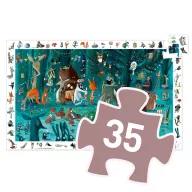 Djeco Zenekar 35 darabos megfigyelő puzzle doboza színes erdei állatokkal