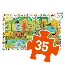 Djeco megfigyelő puzzle dzsungel állataival és harmincöt darabos kirakó elemekkel