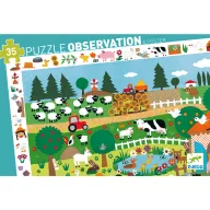 Djeco A farm 35 darabos megfigyelő puzzle türkizkék doboza