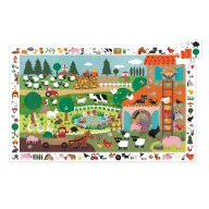 Djeco A farm 35 darabos megfigyelő puzzle türkizkék doboza