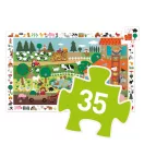 Djeco A farm 35 darabos megfigyelő puzzle türkizkék doboza