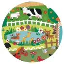 Djeco A farm 35 darabos megfigyelő puzzle türkizkék doboza