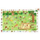 Djeco Kisbarátok a kertben 35 darabos megfigyelő puzzle kék doboza vidám állatfigurákkal