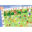 Djeco Kisbarátok a kertben 35 darabos megfigyelő puzzle kék doboza vidám állatfigurákkal