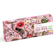 Djeco Abrakadabra 200 darabos panoráma művész puzzle illusztrált rózsaszín doboza