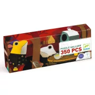 Djeco Vulkánia 350 darabos művész puzzle panoráma doboza illusztrált állatfigurákkal