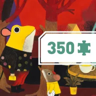 Djeco Vulkánia 350 darabos művész puzzle panoráma doboza illusztrált állatfigurákkal
