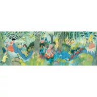 Djeco Folyóparti piknik 350 darabos panoráma művész puzzle illusztrált hosszúkás doboza