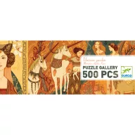 Djeco Egyszarvú és a hölgy 500 darabos panoráma művész puzzle hosszúkás díszdoboza