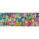 A teljes, kirakott Djeco Magic India 1000 darabos panoráma puzzle színes indiai motívumokkal