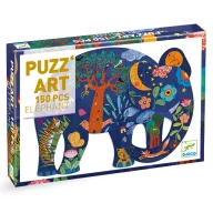 Djeco Elefánt 150 darabos művészeti sziluett puzzle doboza átlósan fotózva