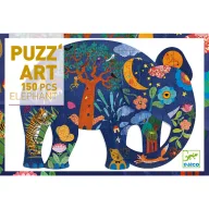 Djeco Elefánt 150 darabos művészeti sziluett puzzle doboza átlósan fotózva