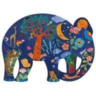Djeco Elefánt 150 darabos művészeti sziluett puzzle doboza átlósan fotózva