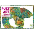 Djeco kaméleon alakú sziluett puzzle csomagolása részletes dzsungel grafikával