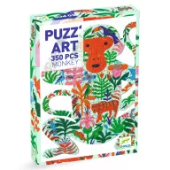Djeco Puzz Art Majom 350 darabos művészeti puzzle doboza színes dzsungel mintával