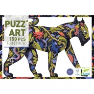 Djeco Puzz Art Panther 150 darabos fekete párduc alakú művész puzzle doboza