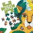 Djeco Oroszlán művész puzzle részletgazdag színes darabkái és oroszlánfej minta