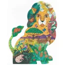 Djeco Oroszlán művész puzzle teljesen kirakott oroszlán alakú formája szavannai állatokkal