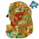 Medve alakú kirakott formabontó puzzle tele erdei állatok illusztrációival