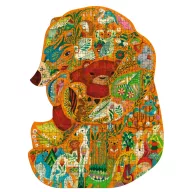 Djeco Medvék művész puzzle 350 darabos doboza színes állatfigurákkal