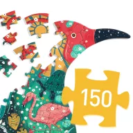 Djeco pingvin alakú művészeti puzzle 150 darabos kiszerelésben a dobozával együtt