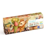 Djeco Csodálatos utazás 100 darabos panoráma művész puzzle doboza színes illusztrációval