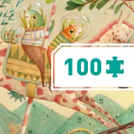 Djeco Csodálatos utazás 100 darabos panoráma művész puzzle doboza színes illusztrációval