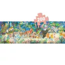 A teljes kirakott Djeco Erdei zenekar panoráma puzzle képe 200 darabos jelöléssel