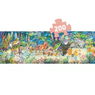 Djeco Erdei zenekar 200 darabos művész puzzle hosszúkás illusztrált díszdoboza