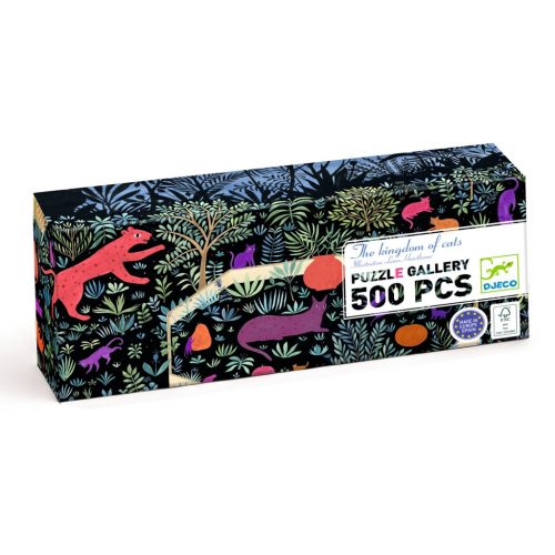Djeco Művész puzzle - A macskák birodalma, 500 db-os - The kingdom of cats