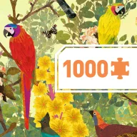 Djeco Békés madarak 1000 darabos panoráma művész puzzle doboza színes madarakkal