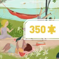 Djeco Nyári nap 350 darabos panoráma művész puzzle hosszúkás díszdobozban