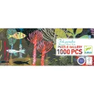 Djeco Halparadicsom 1000 darabos művész puzzle doboza színes tengeri mintával