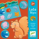 Djeco lottó játék tengeri élőhely táblája delfinnel, bálnával és polppal