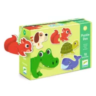 Djeco párosító puzzle állatos mintával két éves kortól zöld színű hordozható dobozban