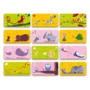 Djeco Mama-baba párosító puzzle 24 darabos készlet hordozózsinóros narancssárga dobozban