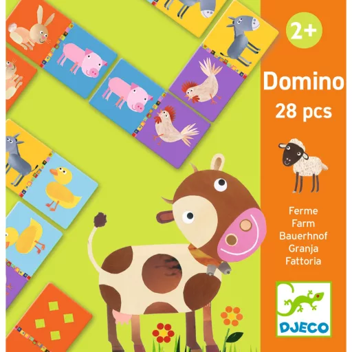 Djeco Domino játék - Tanya, 28 db-os - Farm