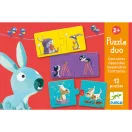 Djeco Ellentétek párosító puzzle illusztrációi nyuszi macska és kutyus ellentétpárokkal