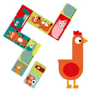  Djeco Kétfeles Domino - Állatfelek, 28 db-os - Animo-puzzle
