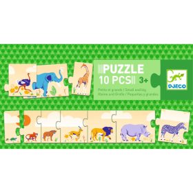   Djeco Sorozatkirakó puzzle - Kicsi és nagy, 10 db-os - Smal and big